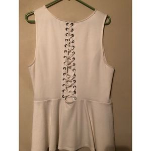 Forever 21 Peplum lace up top Size: 2x